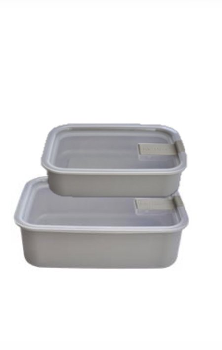 طقم 2 علب كبيره ووسط بلاستيك ڤاكوم